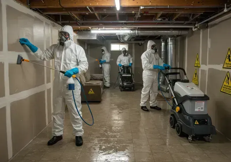 Basement Moisture Removal and Structural Drying process in Columbiana, OH